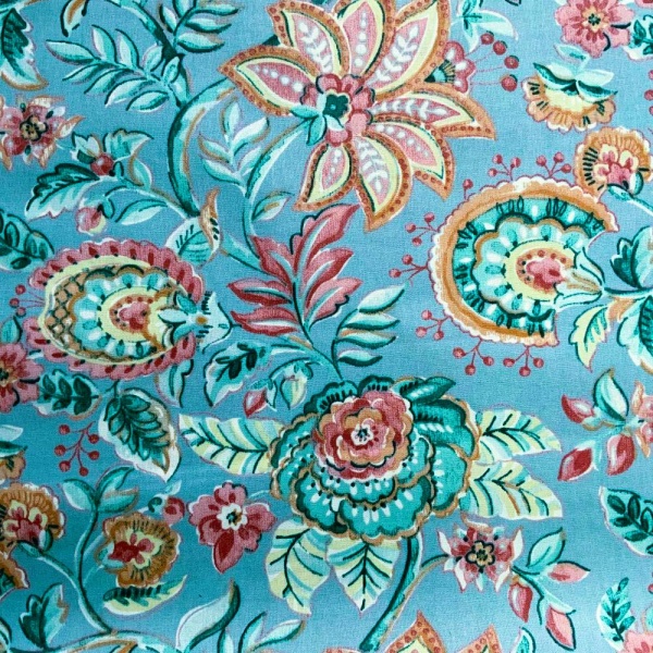 Athena Extra Wide Acrylic Oilcloth in Blue